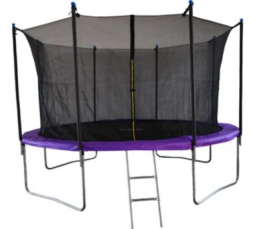 Батут GoUP Elite 12FT с сеткой и лестницей, фиолетовый