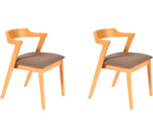 Стул с подлокотниками TetChair Versa мягкое сиденье 2шт, натуральный/коричневый