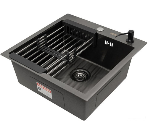 Кухонная мойка ARFEKA ECO AR мойка 500*500, коландер, дозатор BLACK