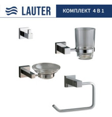 Набор аксессуаров для ванной Lauter 21SH6061 + 21SH6051 + 21SH6091 + 21SH6071 Chrome, 4 предмета