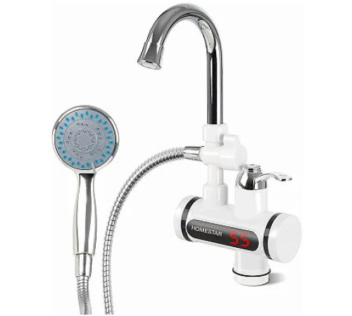 Проточный электрический водонагреватель кран+душ HomeStar HS-0113D