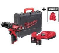 Ударная дрель-шуруповерт Milwaukee M12 BPDMC-202C 4933499465 с 2-мя АКБ, кейс