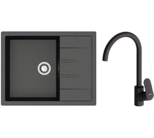 Кухонная мойка Berge BR-6502 + Like F8007122 черный