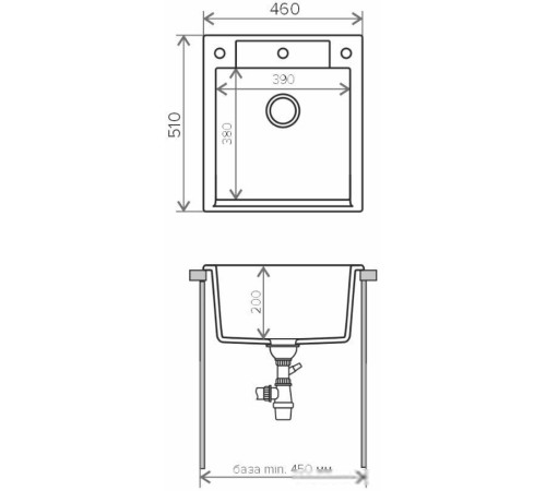 Кухонная мойка Polygran Argo 460 черный 16