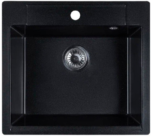 Кухонная мойка Marblan Cubi оникс, с сифоном