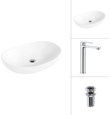 Умывальник Lauter 21502 + Moon 21СK81691C с донным клапаном 21190CH хром