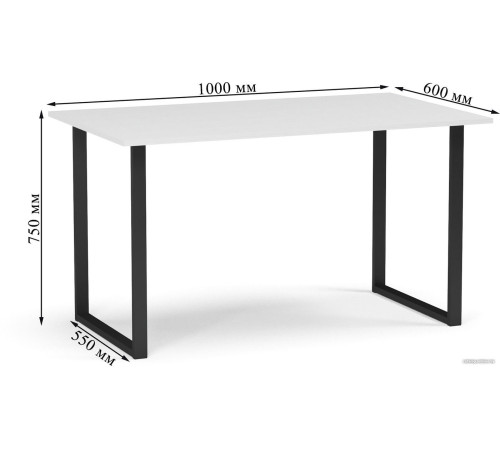 Стол Soma Bliss 100x60 белый/черный