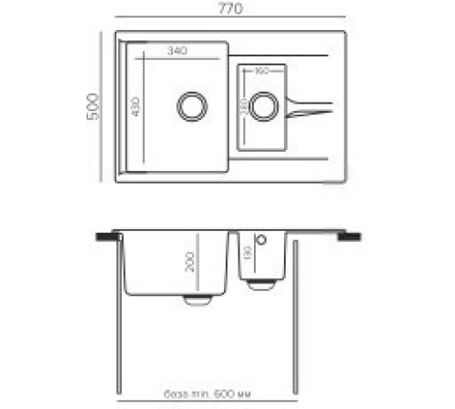 Кухонная мойка Polygran Brig 770 кремовый