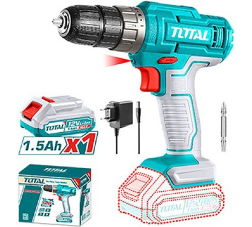 Дрель-шуруповерт Total TDLI1218 с 1-м АКБ