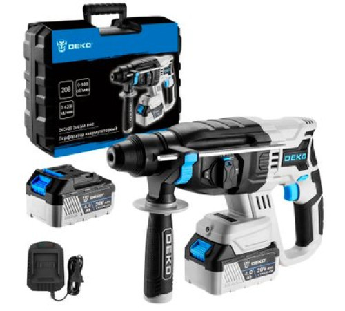 Перфоратор Deko ZKCH20 084-1042 с 2-мя АКБ, кейс