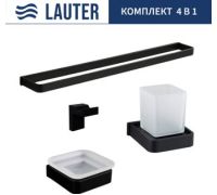 Набор аксессуаров для ванной Lauter 21SH7062 + 21SH7052 + 21SH7092 + 21SH8372 Matt Black, 4 предмета
