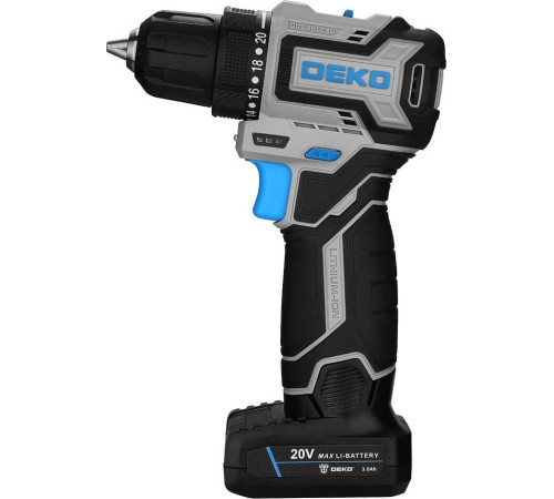 Дрель-шуруповерт Deko Loner 20V PRO 085-1010 с 2-мя АКБ, кейс