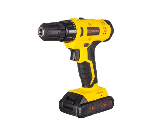Дрель-шуруповерт Eurolux ДА-18/2Li 72/14/40 с 2-мя АКБ, кейс