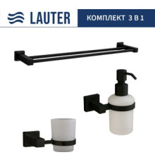 Набор аксессуаров для ванной Lauter 21SH6062 + 21SH6172 + 21SH6022 Matt Black, 3 предмета