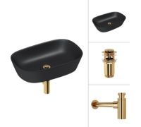 Умывальник Lauter 21393-60-A + клапан 21190G + сифон 21635G золото