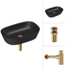 Умывальник Lauter 21393-60-A + клапан 21190G + сифон 21635G золото
