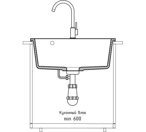 Кухонная мойка GranFest Urban GF-UR-658 черный