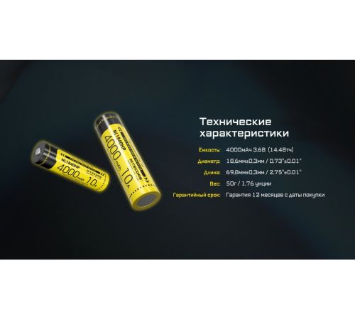Аккумулятор Nitecore NL1840HP 643