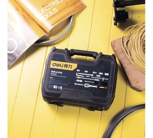 Набор трещотка с головками и битами Deli DL1046 46 предметов