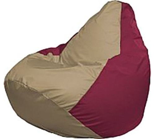 Кресло-мешок Flagman Груша Мега Super Г5.1-97 тёмно-бежевый/бордовый