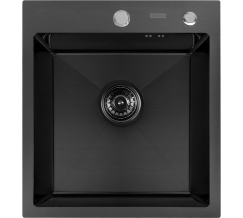 Кухонная мойка ARFEKA ECO AR 450*500 BLACK PVD NANO DECOR MILLET GRAINS
