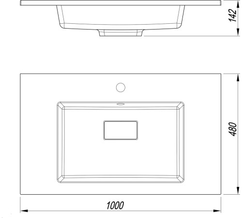Умывальник Symbolite Line 100x48 кварц, серый шелк