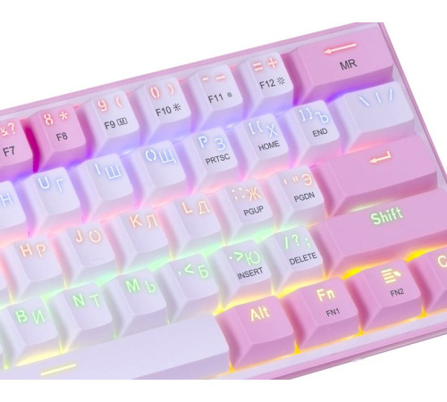 Клавиатура Redragon Fizz розовый/белый