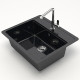Кухонная мойка MARRBAXX Карельский камень модель 9/Q4 F009Q004 черный