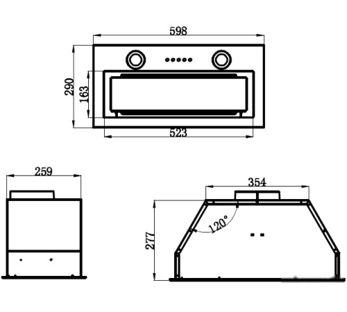 Кухонная вытяжка MAUNFELD Trapeze 602IG белый