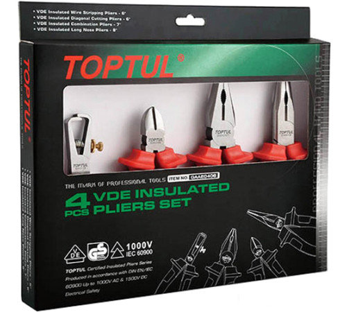Набор пассатижей Toptul GAAE0406 4 предмета