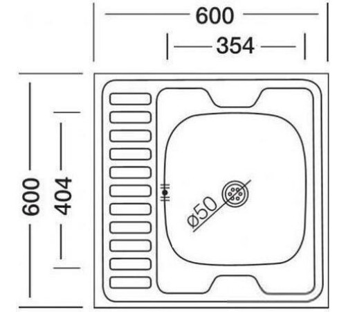 Кухонная мойка Kromevye N 209 чаша справа