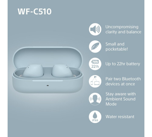 Наушники Sony WF-C510 голубой