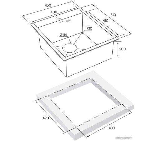 Кухонная мойка Paulmark Kroner 45 PM214551-GM