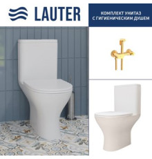 Унитаз напольный Lauter W224 2110224 + гигиенический душ Sano 21LT1294GL горизонтальный выпуск