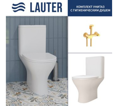 Унитаз напольный Lauter W224 2110224 + гигиенический душ Sano 21LT1294GL горизонтальный выпуск