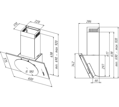 Кухонная вытяжка Akpo Selene eco 60 WK-4 черный