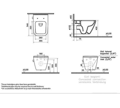 Унитаз Vitra Integra Square 7082B003-7209 без сиденья