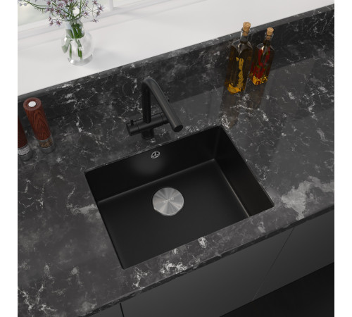 Кухонная мойка ZorG Fast 54 Premium black metallic