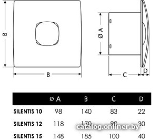 Осевой вентилятор CATA Silentis 12 Timer Blanco XP