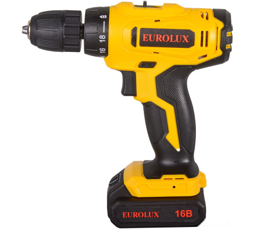 Дрель-шуруповерт Eurolux ДА-16/2Li 72/14/51 с 2-мя АКБ, кейс