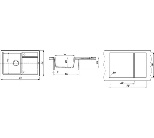 Кухонная мойка Florentina Липси 760 коричневый