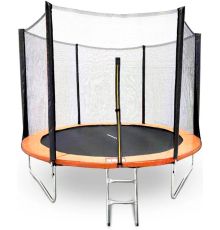 Батут GetActive Jump 10ft - 305 см с лестницей, внешней сеткой оранжевый