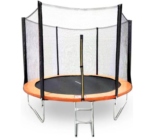 Батут GetActive Jump 10ft - 305 см с лестницей, внешней сеткой оранжевый