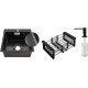 Кухонная мойка Schtoff Best Decor Black 4550 + коландер KR-1 BLACK + дозатор SD-1 BLACK, комплект