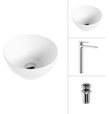 Умывальник Lauter 21601E + Reef 21CK8678C с донным клапаном 21190CH хром
