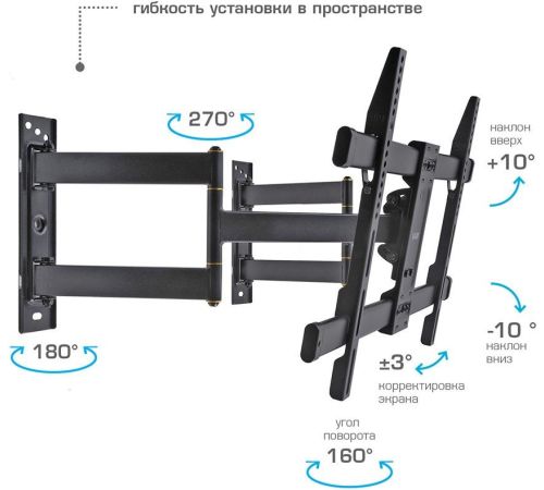 Кронштейн для телевизора VLK Trento-25 черный