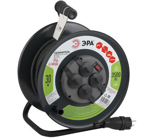 Удлинитель ЭРА RMx-4es-3x2.5-30m-IP44KG Б0043058