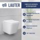 Унитаз подвесной Lauter Square с жестким сиденьем Soft Close 214903 + Breez 21GN7071CH скрытое крепление