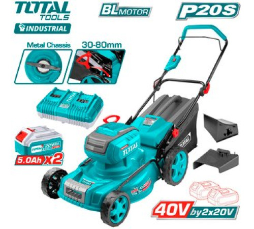 Газонокосилка Total TLMLI20186 с 2-мя АКБ