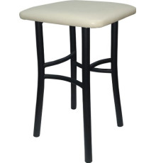 Табурет ВВР Квадрат черный/экокожа ваниль